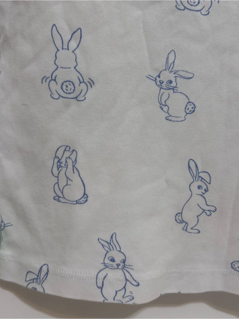 TBBC pajama top size 4T white mint green bunnies long sleeve Pima cotton buttons